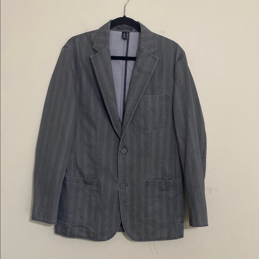 Inc international Concepts Men's Gray Blazer M denim striped casual Y2K grandpa